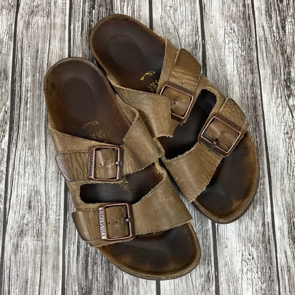 ladies tan leather sandals